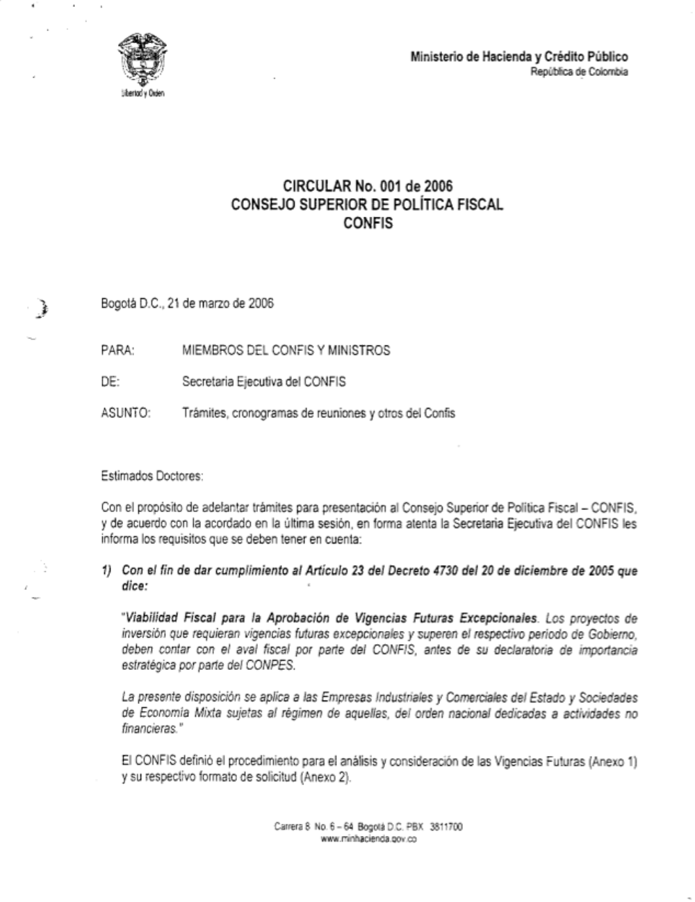 Viabilidad Fiscal para la Aprobación de Vigencias Futuras Excepcionales