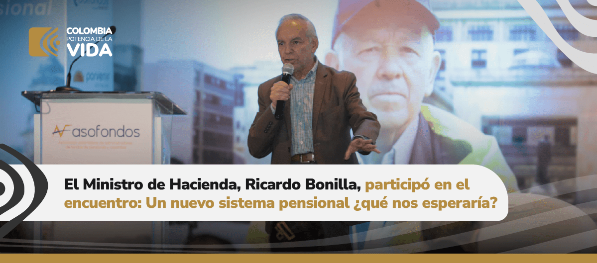 Imagen de Ricardo Bonilla hablando en el encuentro: Un nuevo sistema pensional ¿qué nos esperaría?