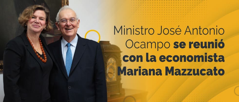 El ministro de Hacienda y Crédito Público, José Antonio Ocampo, se reunió y compartió en diferentes escenarios con la reconocida economista Mariana Mazzucato, con quien intercambió ideas sobre economía y políticas públicas, entre otros.